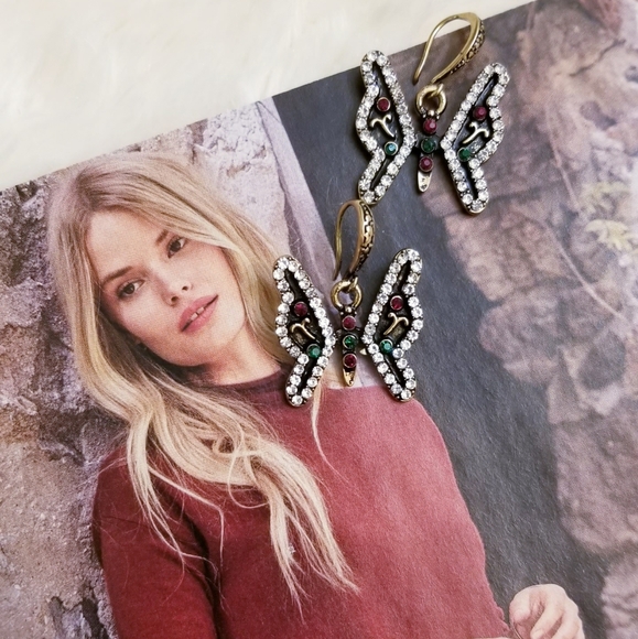 Turkish Crystal Enamel Butterfly Earrings - Picture 8 of 16